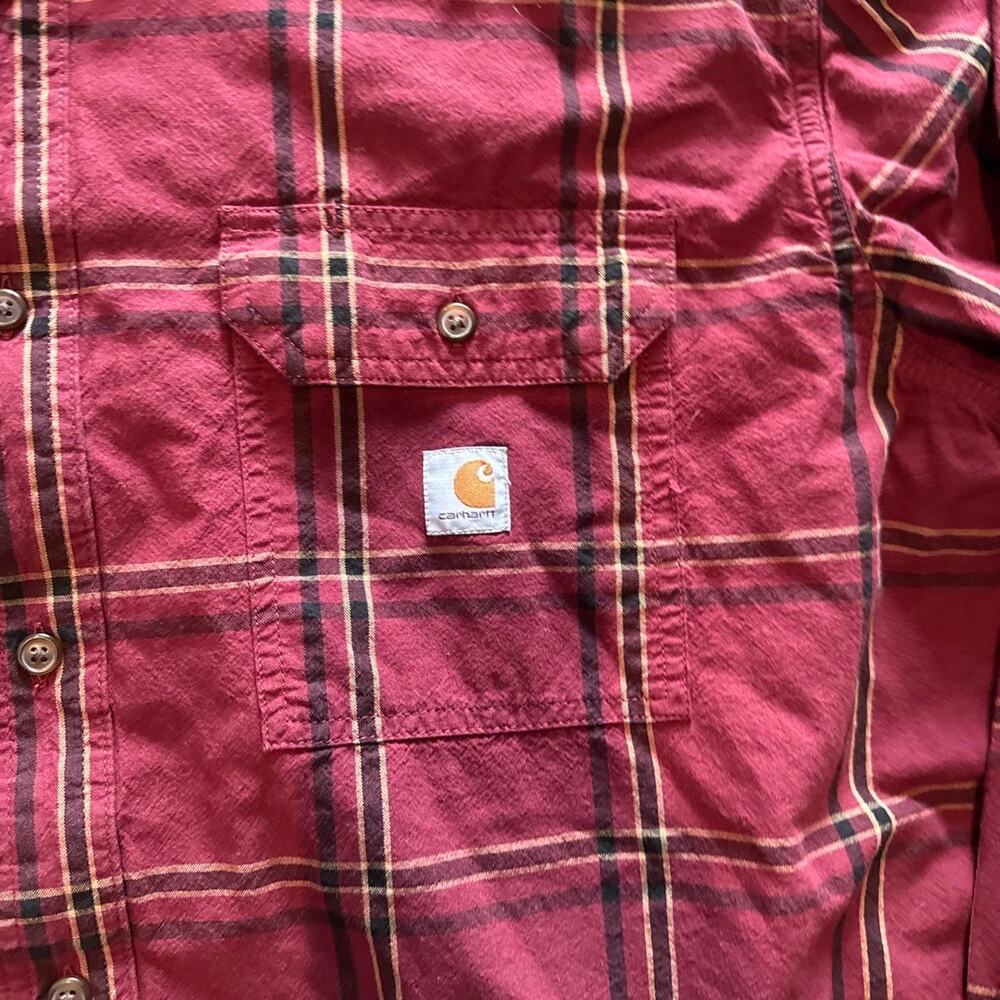Carhartt burgundy shirt 100% Cotton - Picture 2 of 7